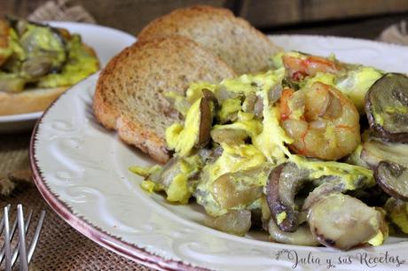 RECETA - Revuelto de setas variadas con gambas RECETA - Revuelto de setas variadas con gambas