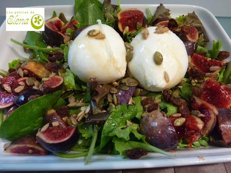 Ensalada de burrata con higos