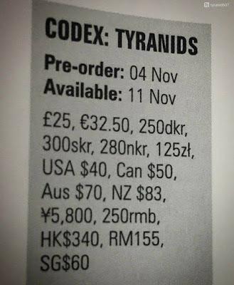 Ultima hora: Proximo Codex Tiranidos. Precios y algo mas