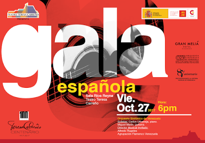 “Gala Española 2017”, se presentará en el Teatro Teresa Carreño (Caracas, VEN) el 27 de Octubre, organizada por la Embajada de España