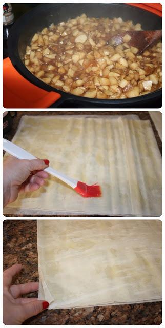 Strudel de manzana El Ágora de Ángeles strudel, crema inglesa