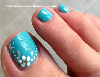 diseños de uñas para pies facil flores