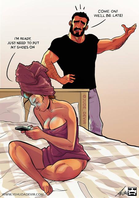 Una ilustradora te muestra como es su vida cotidiana y la de su marido en 10 increíbles cómics