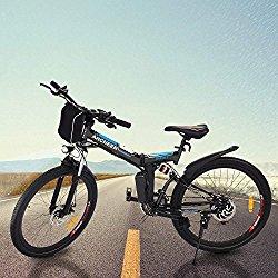 Teamyy Bicicleta Eléctrica Plegable de Montaña con la Batería de Iones de Litio 36V Ruedas de 26 Pulgadas