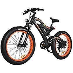 Addmotor MOTAN Electric Bicycle 750W 48V 11.6AH Battery For Snow Beach Mountain All Terrain Fat Tire Electric Bike With Full Suspension 2017 M-850 P7 E-bike+Fenders As Gift (Naranja)