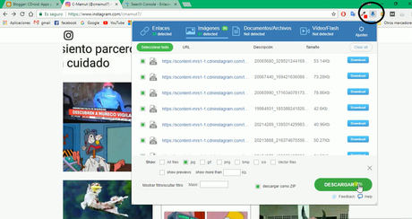 Como descargar todas las fotos de un perfil de Instagram facil.
