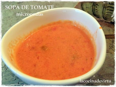 Sopa de tomate microondas Sopa de tomate microondas