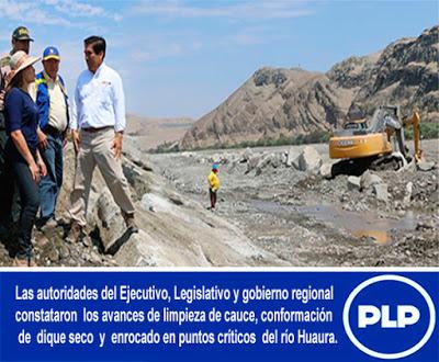 AVANZAN LABORES DE DESCOLMATACIÓN Y ENCAUZAMIENTO DEL RÍO HUAURA…