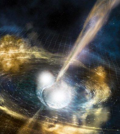 Detectadas luz y ondas gravitacionales por la fusión de dos estrellas de neutrones