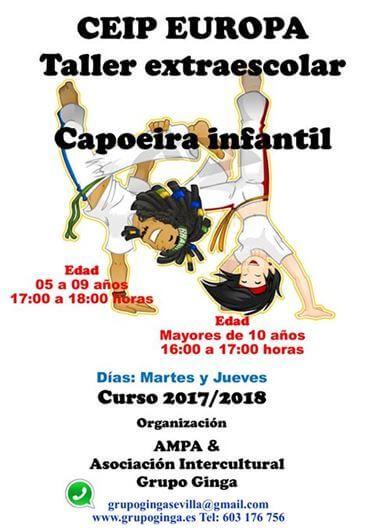 Taller de Capoeira infantil impartido por la Asociación Intercultural Grupo Ginga