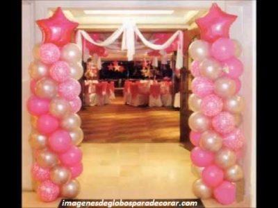 entradas con globos para 15 años columnas