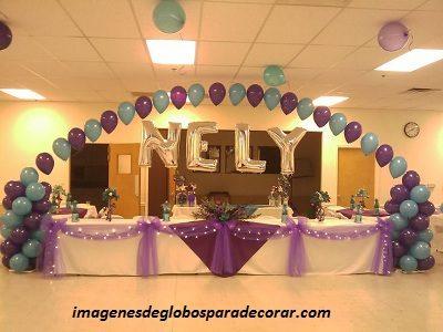 decoracion de globos para quinceañera salon