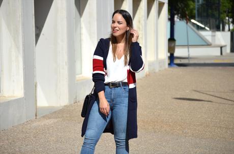 Outfit | Tricolor cardigan