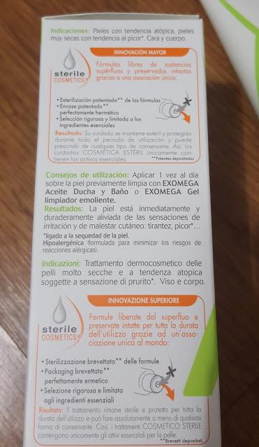 Probando línea Exomega de A-derma