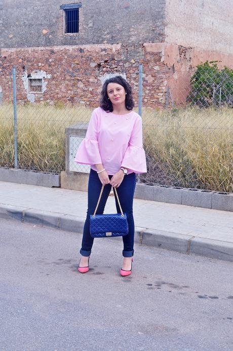 Blusa rosa con perlas Blusa rosa con perlas