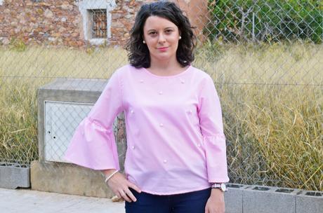 Blusa rosa con perlas Blusa rosa con perlas