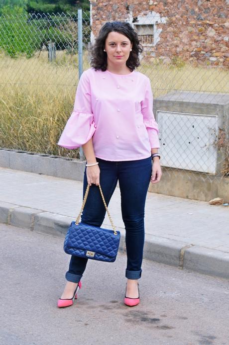 Blusa rosa con perlas Blusa rosa con perlas