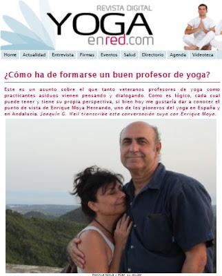 ¿Cómo ha de formarse un buen profesor de yoga? Conversación entre Enrique Moya y Joaquín G Weil, en yogaenred.com