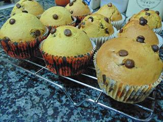 Muffins de calabaza y chocolate