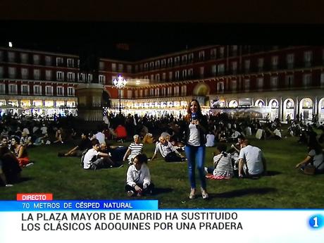 La Plaza Mayor es verde por 3 días…y a los madrileños les encanta!