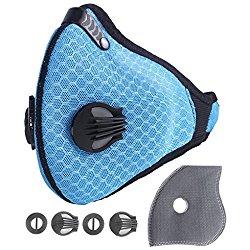 Máscara de polvo Máscara, Máscara de polvo Máscara Máscara de fitness alergia gripe máscara ciclismo máscara – Anti Alergia al polen pm2,5 máscara de polvo – Filtro para Running Ciclismo Esquí y otras actividades al aire libre, azul