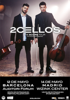 Conciertos de 2Cellos en Barcelona y Madrid en mayo de 2018