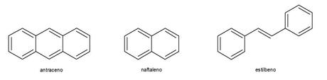 moléculas de naftaleno antraceno estilbeno