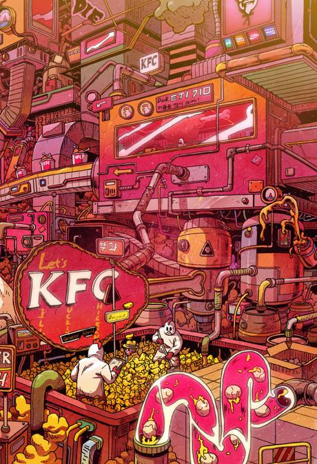 Unas ilustraciones muestran la realidad de los personajes de las grandes marcas de fast food