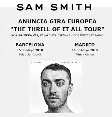 Sam Smith presentará su nuevo disco en Barcelona y Madrid en mayo de 2018