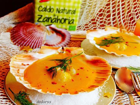 Vieiras con crema de zanahoria