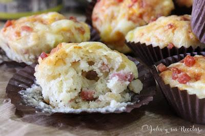 RECETA - Mini muffins de jamón serrano y queso manchego
