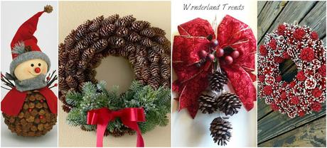 Decoración navideña con piñas muy fácil de hacer