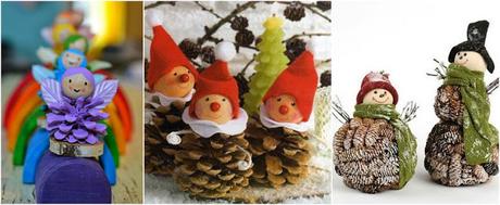 Decoración navideña con piñas muy fácil de hacer