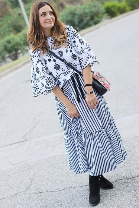 Como combinar una falda de rayas