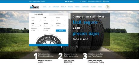 La nueva web de Yofindo permite renovar los neumáticos en tres pasos