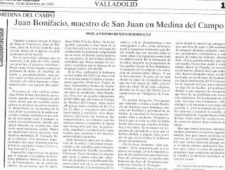 JUAN BONIFACIO, MAESTRO DE SAN JUAN DE LA CRUZ EN MEDINA