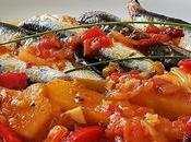 Boquerones vapor sobre guiso patatas