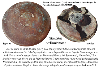 Artefacto de la Guerra Civil Española encontrado en el Casco Antiguo de Fuenlabrada, procedente de la Alemania Nazi (1936)