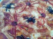 Pizza arañas para Halloween