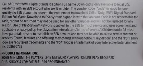 Call of Duty WWII podría pesar 80 GB en PS4 Call of Duty WWII podría pesar 80 GB en PS4