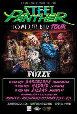 Gira española de Steel Panther en febrero de 2018