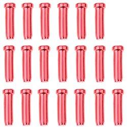 20 Pcs Tapa De Freno De Bicicleta De Montaña Desviador Palanca Cambios Cable Tapas De Extremo Engarzado - Rojo, Aproximadamente 10 mm / 0.39in aprox