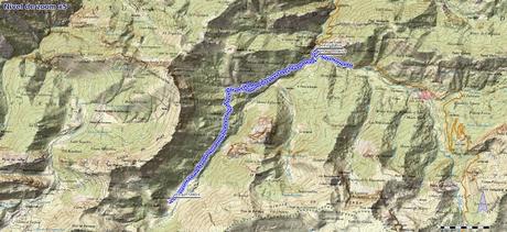 Mapa de la ruta a la Vega del Pociellu y Bosque de Fabucao