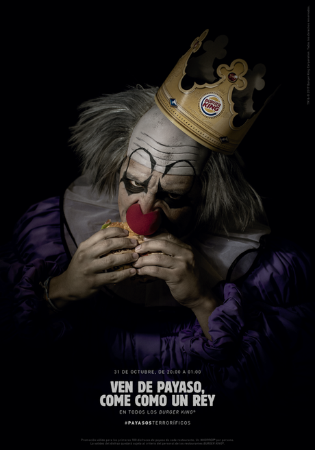 Burger King celebra Halloween invitando a un ejército de payasos #ScaryClownNight