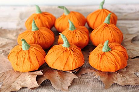 ideas para envolver chuches, con forma de calabaza