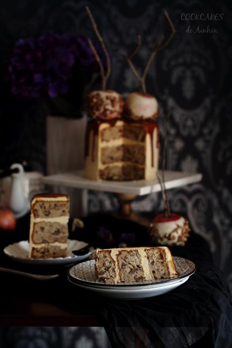 Layer Cake de Manzana y Caramelo. Deliciosa Tarta Otoñal. Cookcakes de Ainhoa