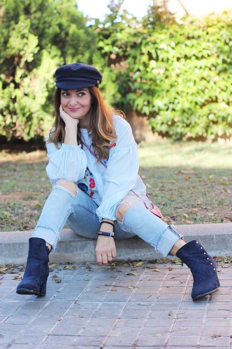 Como combinar blusa con bordados