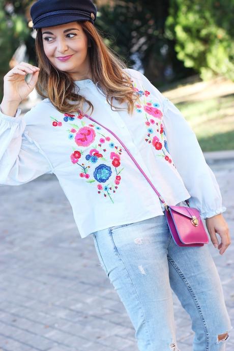 Como combinar blusa con bordados