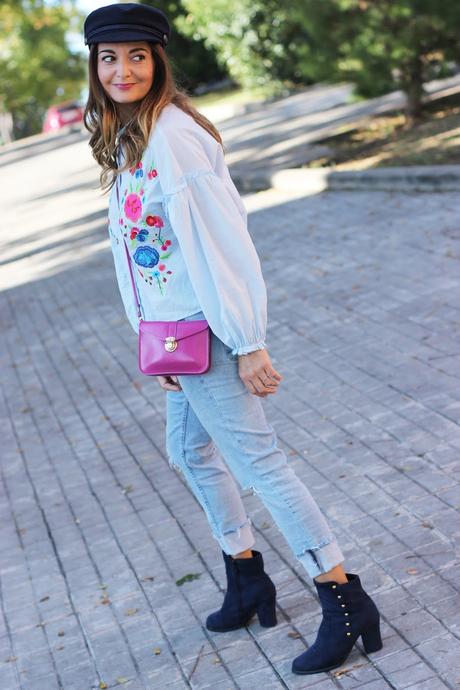 Como combinar blusa con bordados