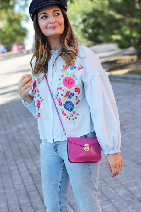 Como combinar blusa con bordados